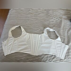 White corset zip up top